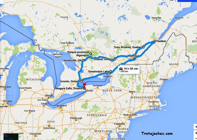 Guía para organizar un viaje por el este de Canadá con niños. Trotajoches