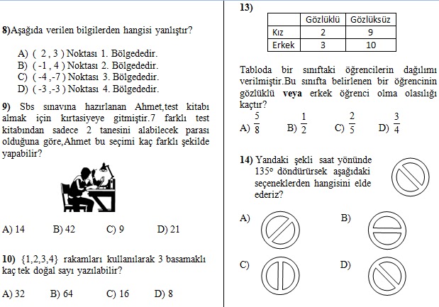 7. Sınıf Matematik 2. Dönem 2. Yazılı Soruları - Matematik-Tr