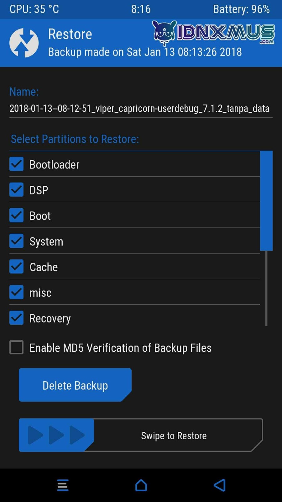 Cara Restore ROM Via TWRP