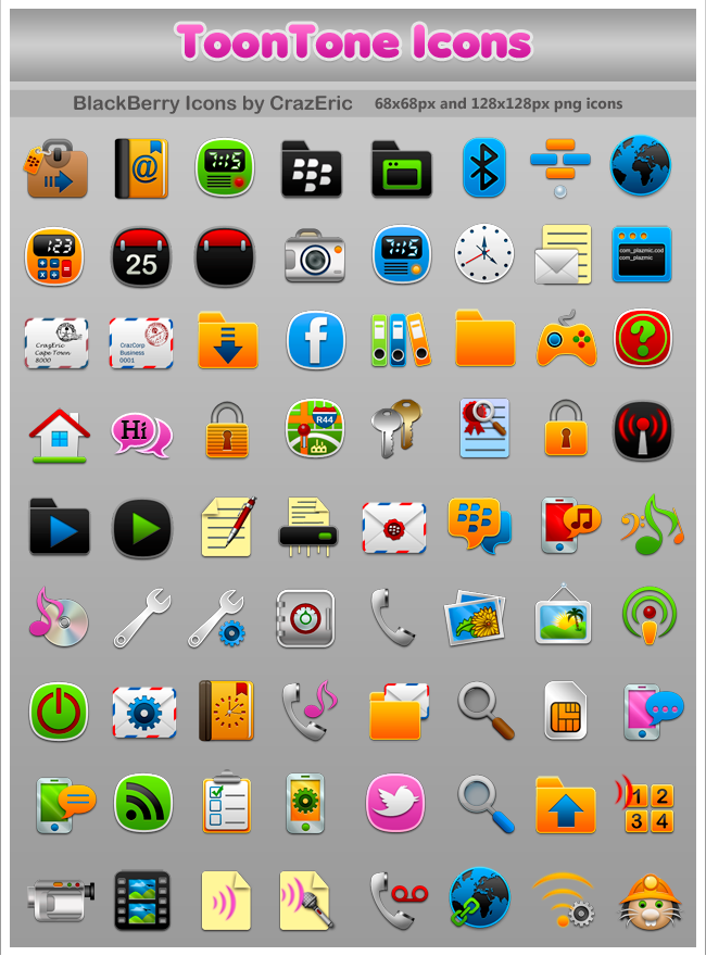 ToonTone BlackBerry Icons Pack