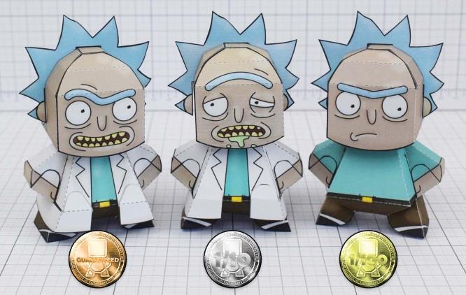 papermau rick and morty rick sanchez random paper toy by fold