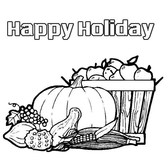 Fruits Coloring Pages "Happy Holidays" | Learn To Coloring