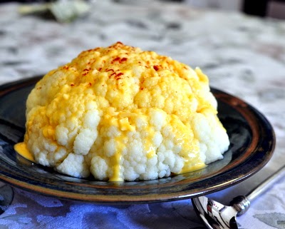 Whole Cauliflower with Homemade Cheese Sauce | low carb & Weight Watchers PointsPlus 3 | A Veggie Venture