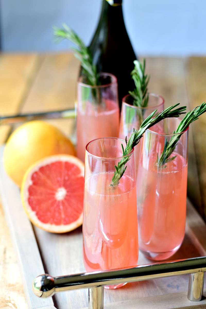 Rosemary Pink Grapefruit Mimosas Bobbi's Kozy Kitchen