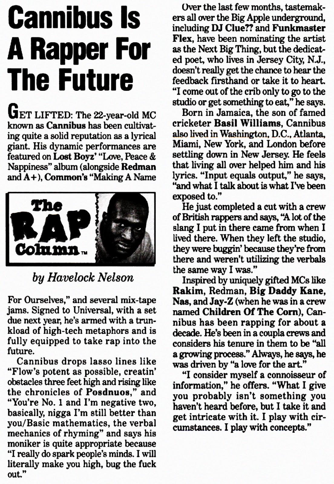 Hip-Hop Nostalgia: Canibus Featured In Billboard Magazine (11/01/97)