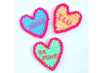 Amigurumi Crochet conversation hearts