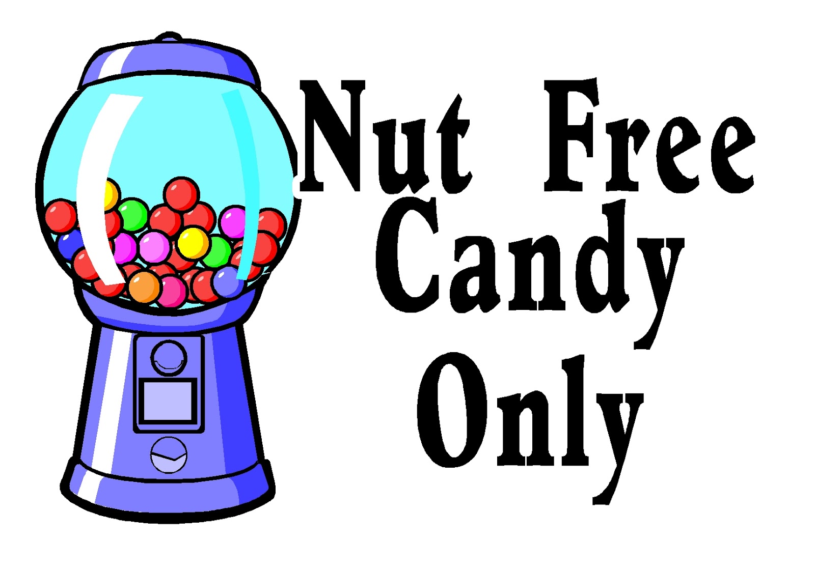Free posters and signs nut free candy only