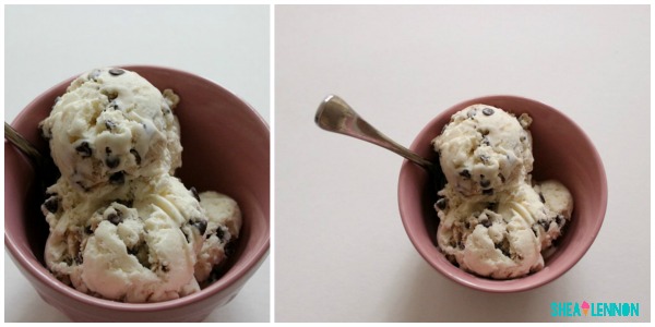 Chocolate chip cookie dough ice cream - a delicious, easy recipe that requires no churning and no ice cream maker!