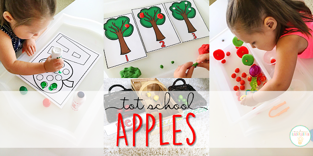 Tons of apple themed activities and ideas. Weekly plan includes books, fine motor, gross motor, sensory bins, snacks and more! Perfect for fall in tot school, preschool, or kindergarten. Tons of apple themed activities and ideas. Weekly plan includes books, fine motor, gross motor, sensory bins, snacks and more! Perfect for fall in tot school, preschool, or kindergarten.