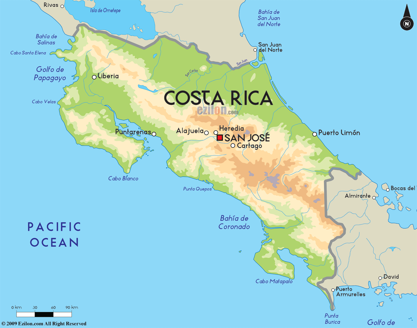 clipart map of costa rica - photo #41