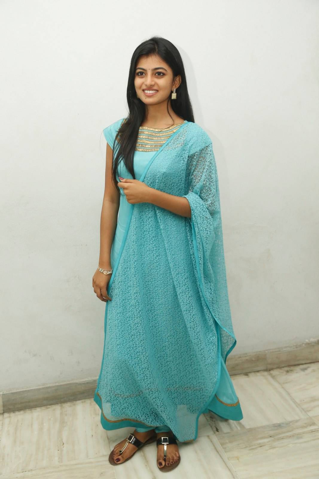 Actress Anandhi Photos At Movie Trailer Launch In Green Dress