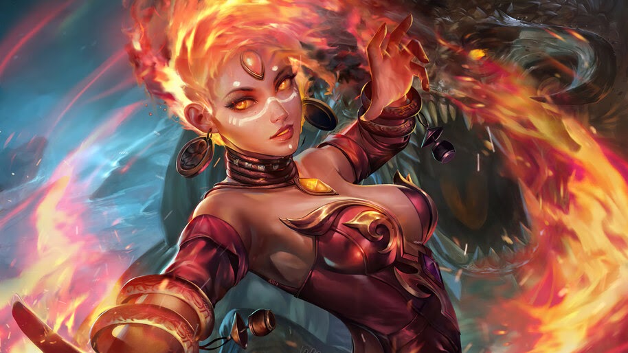 Lina, Dota 2, Girl, Art, 4K, #5.2070