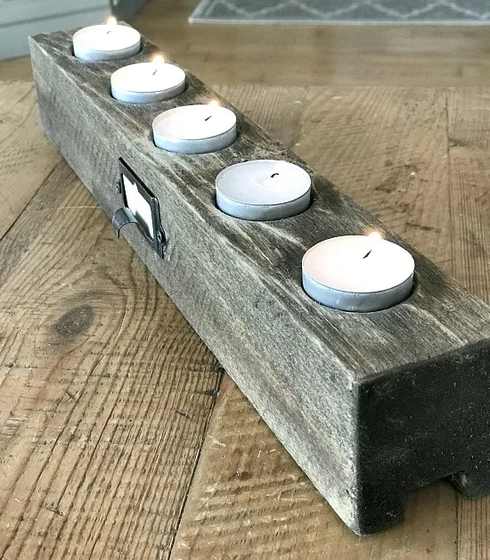 Rustic Tea Light Candle Holder with tea lights