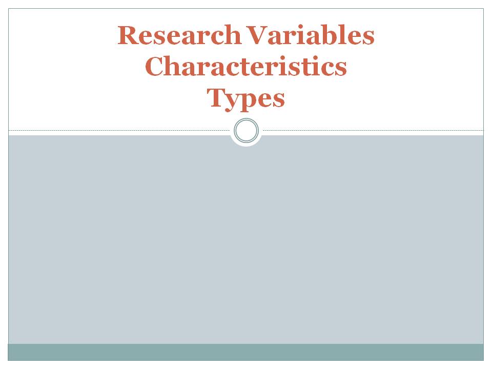 Research Variables-characteristics-Types - Health with Hamdani