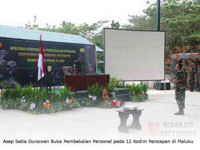 Asep Setia Gunawan Buka Pembekalan Personel pada 12 Kodim Persiapan di Maluku Asep Setia Gunawan Buka Pembekalan Personel pada 12 Kodim Persiapan di Maluku