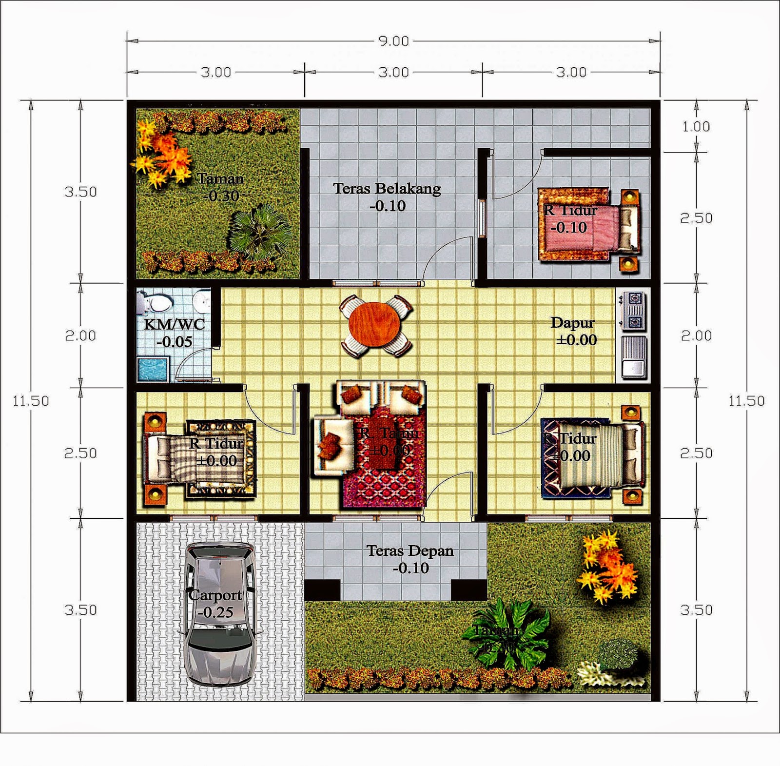  Denah  Rumah  Sederhana  Ukuran  6x9  gambar rumah  minimalis  