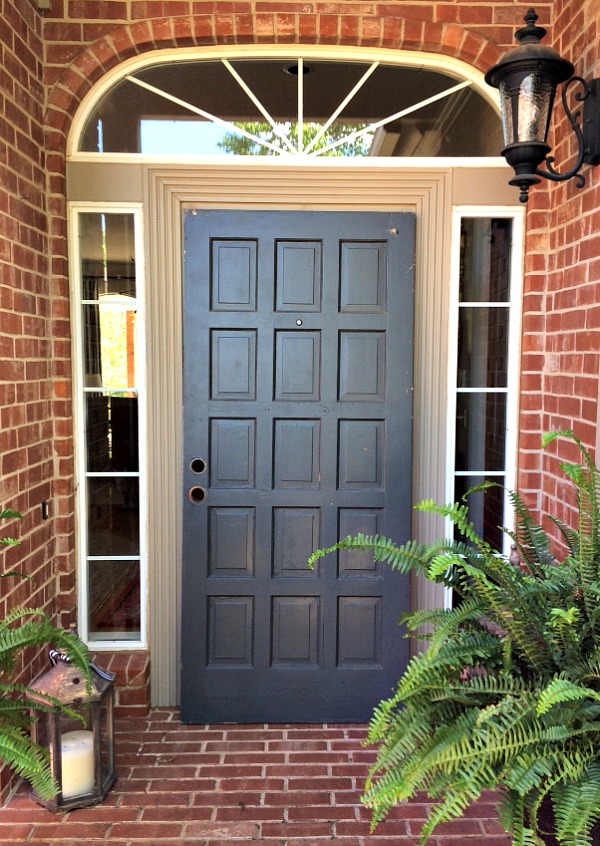 FRONT PORCH MINI MAKEOVER- NEW BLUE FRONT DOOR | Dimples and Tangles