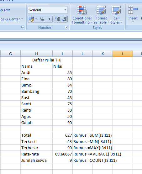 Fugsi Statistik Dasar Ms. Excel Dan Nilai Absolut
