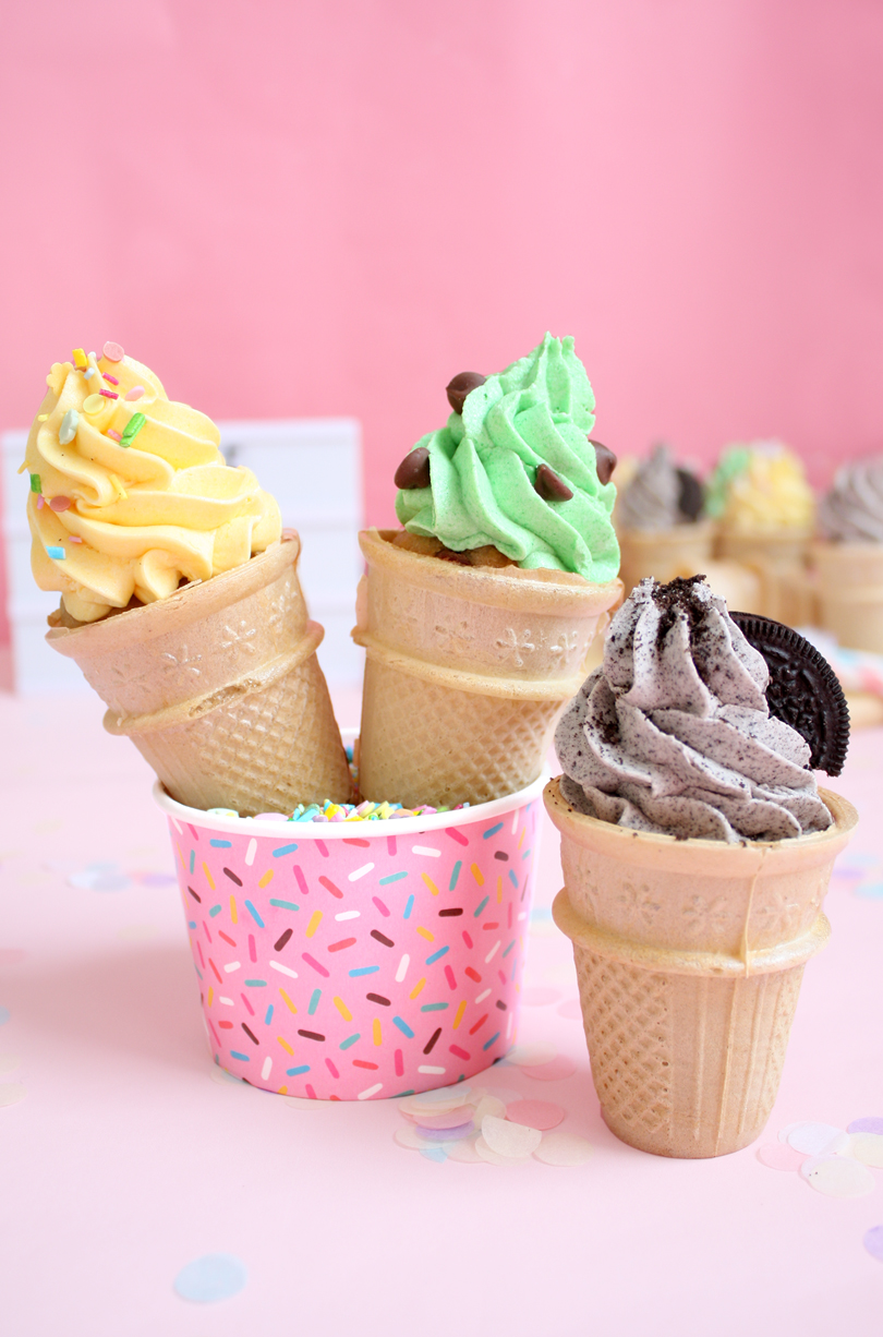 vegan ice-cream cone cupcakes