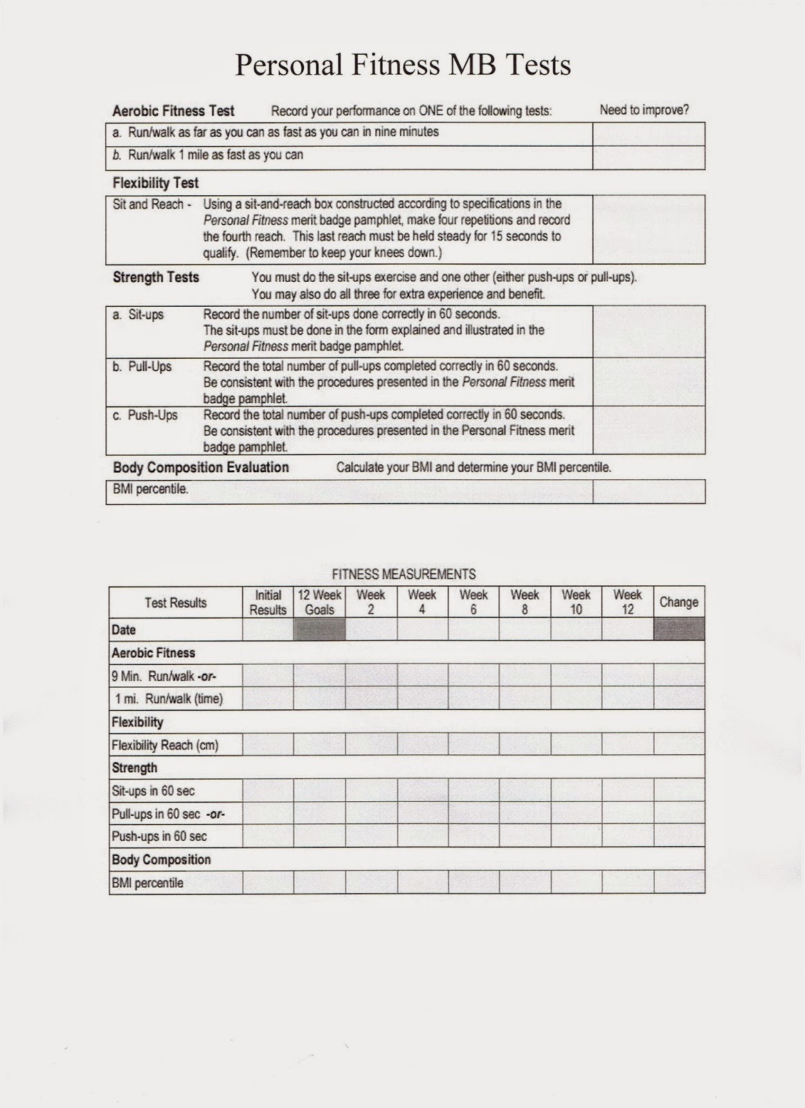 Personal Fitness Merit Badge Worksheet. Worksheets. Releaseboard Free printable Worksheets and 