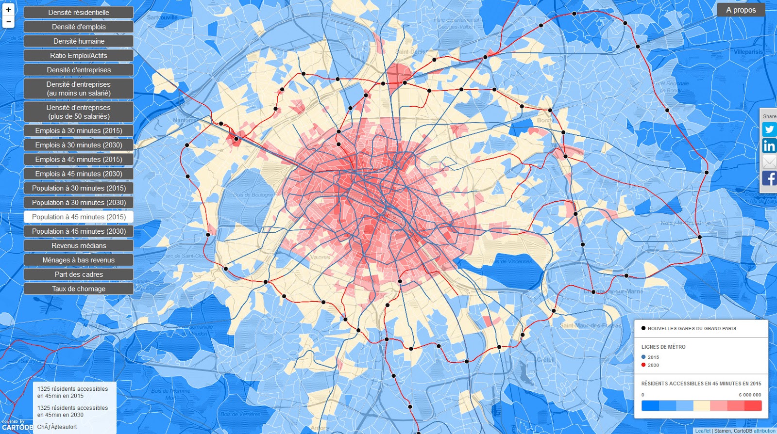 Density & accessibility of the Grand Paris (2015 - 2030)