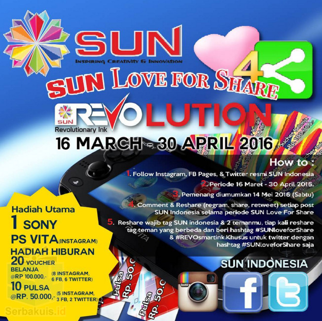 Kontes SUN Love For Share Revolution Berhadiah PS Vita Kontes SUN Love For Share Revolution Berhadiah PS Vita