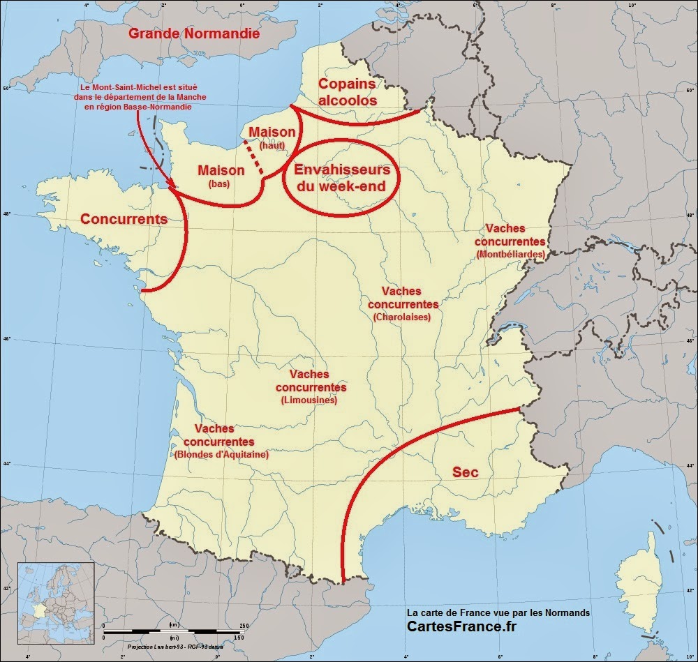 Carte De France Vu Par Les Parisiens lovers of mint: Carte de France vue par les Français