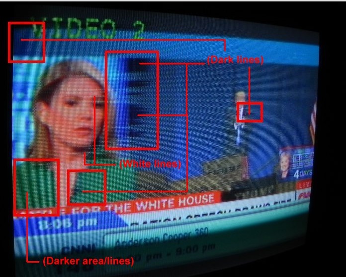 electronics repair made easy Sony Trinitron CRT TV with dark spots on