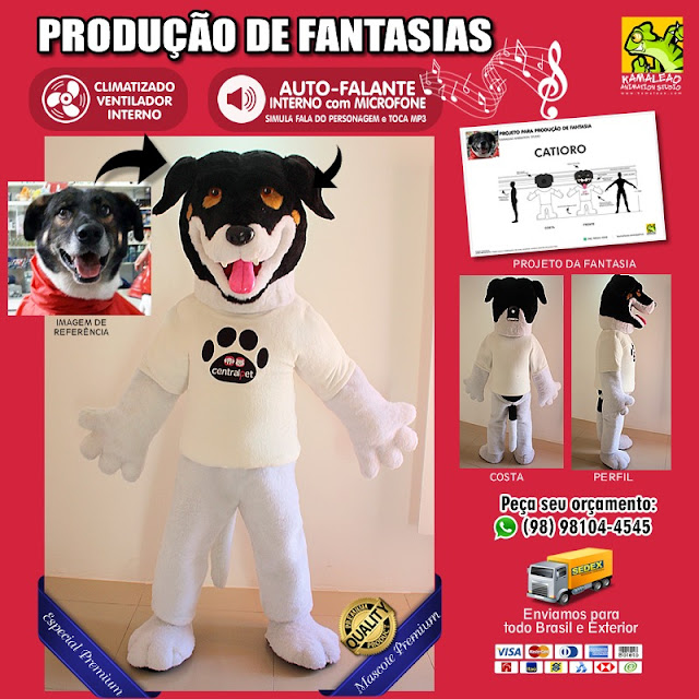 MASCOTE - Fantasia de Cachorro Central Pet Doguinho Vira-Lata