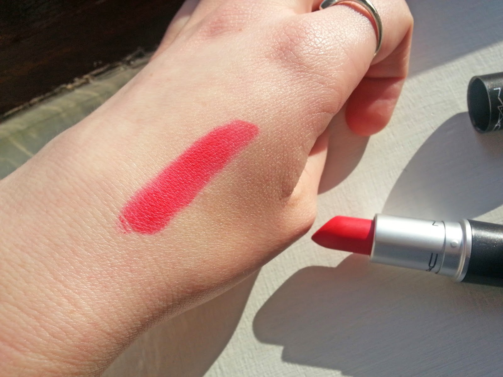 MAC Relentlessly Red Swatch Review
