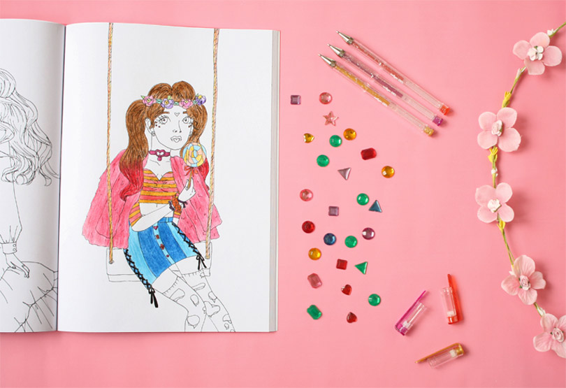 the whimsical fashion colouring book by natasha itzcovitz