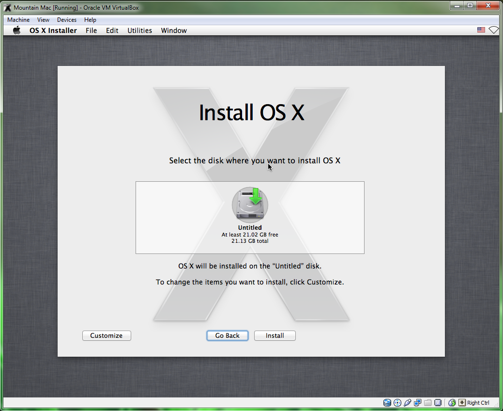 comment installer mac os x sur virtualbox