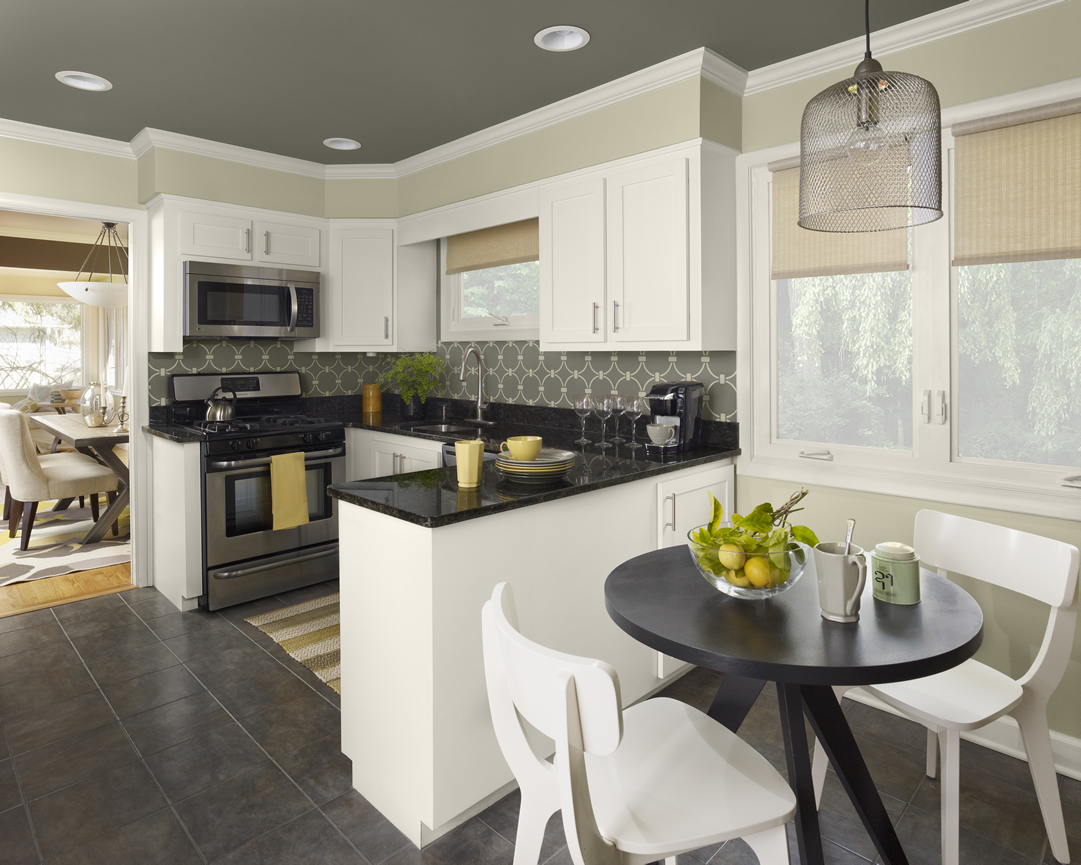 kitchen with gray walls design idea