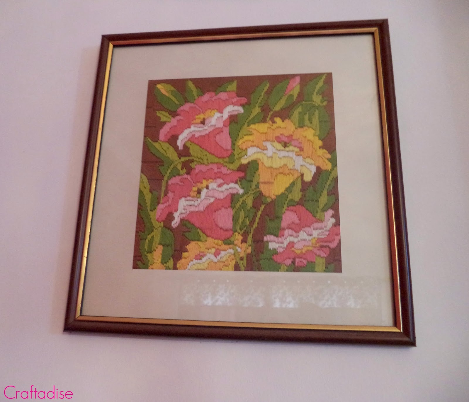 Home decor - Wall decor using Long stitch kit : Floral design
