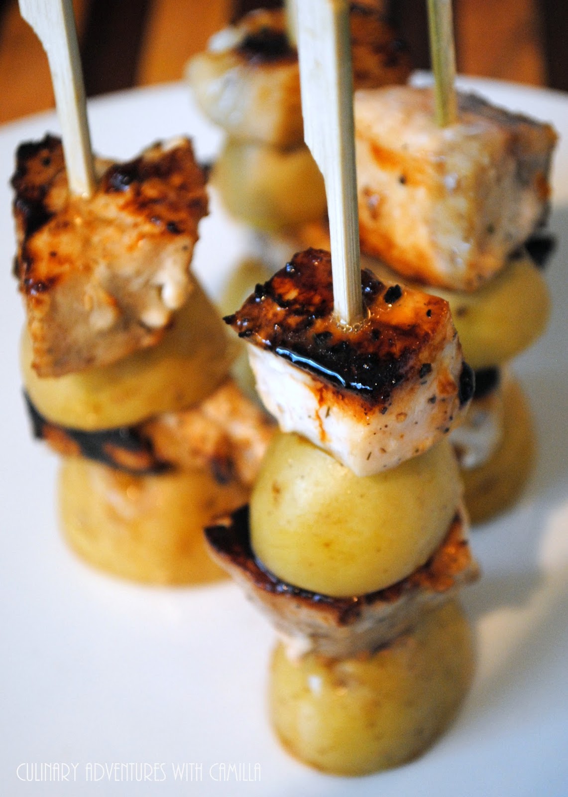 Sea Bass Skewers + Blackbeard Cocktails FoodieFootballFans