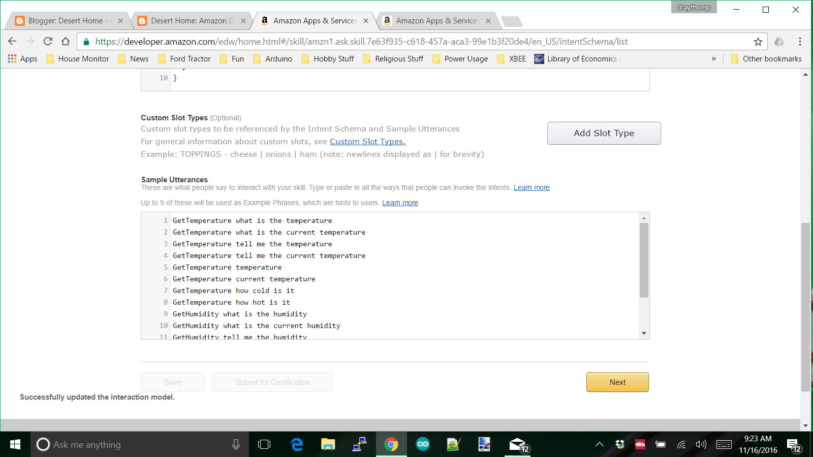 Desert Home Amazon Dot, Let's Connect Alexa to the Lambda Function