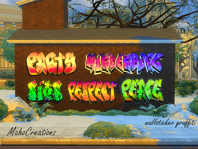Sims 4 CC’s - The Best: Wallsticker Graffiti Art by MahoCreations