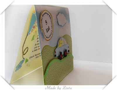 scrapbooking kartka dla dziecka kartka samochód