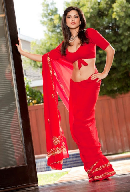 Hermaneilla Porn Star Sunny Leone In Transparent Red Saree | My XXX Hot Girl