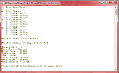 Belajar Sintaks: Contoh Nested If