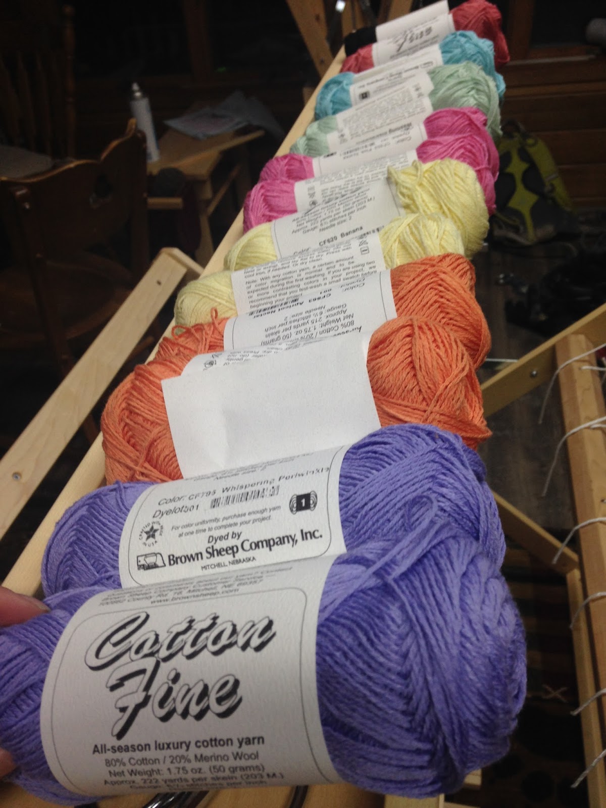 Brown Sheep Yarn Weaving Hand Towels with Cotton Fine