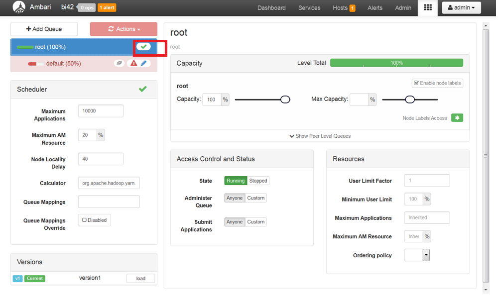 Creating and Configuring Separate Queue in YARN Capacity Scheduler for