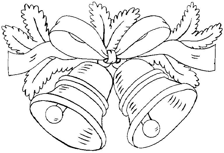 Desenhos de sino de natal kawaii para colorir