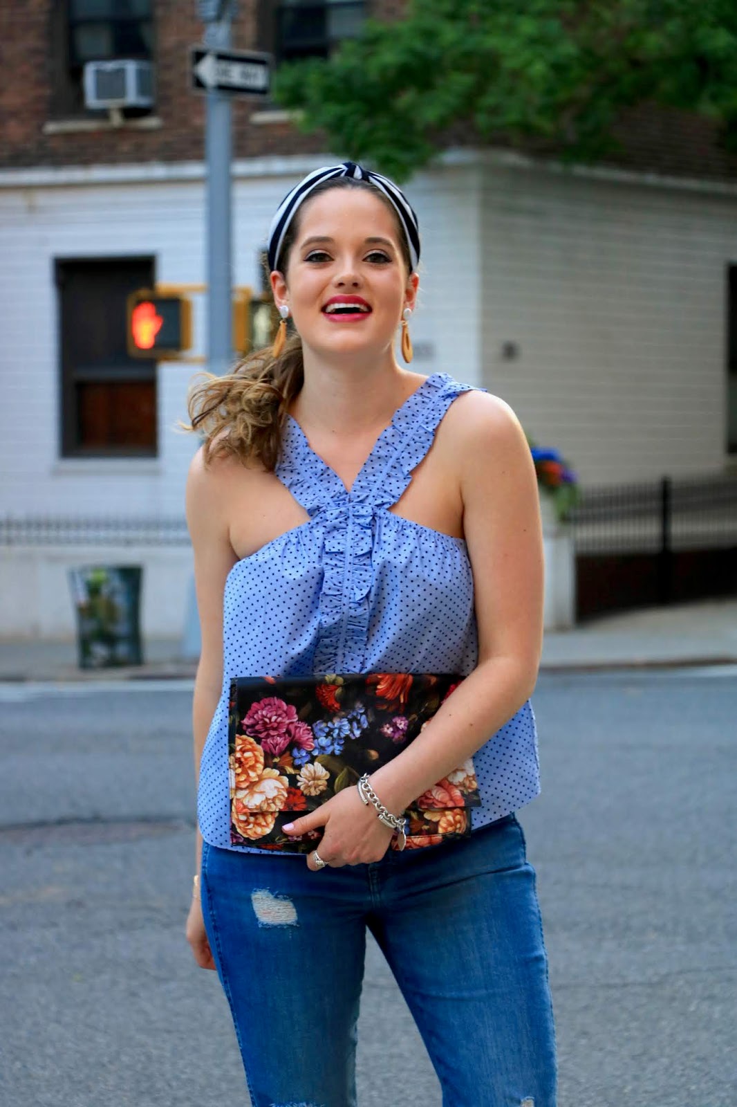 Nyc fashion blogger Kathleen Harper showing how to pattern mix.