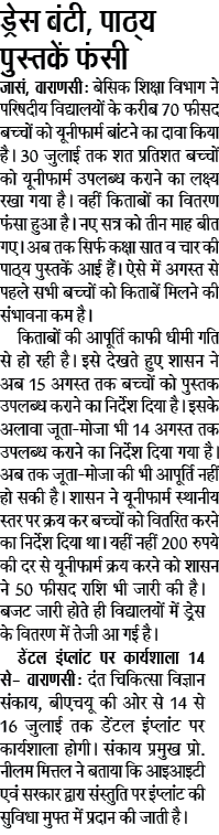 ड्रेस बंटी, पाठ्य पुस्तकें फंसी ड्रेस बंटी, पाठ्य पुस्तकें फंसी