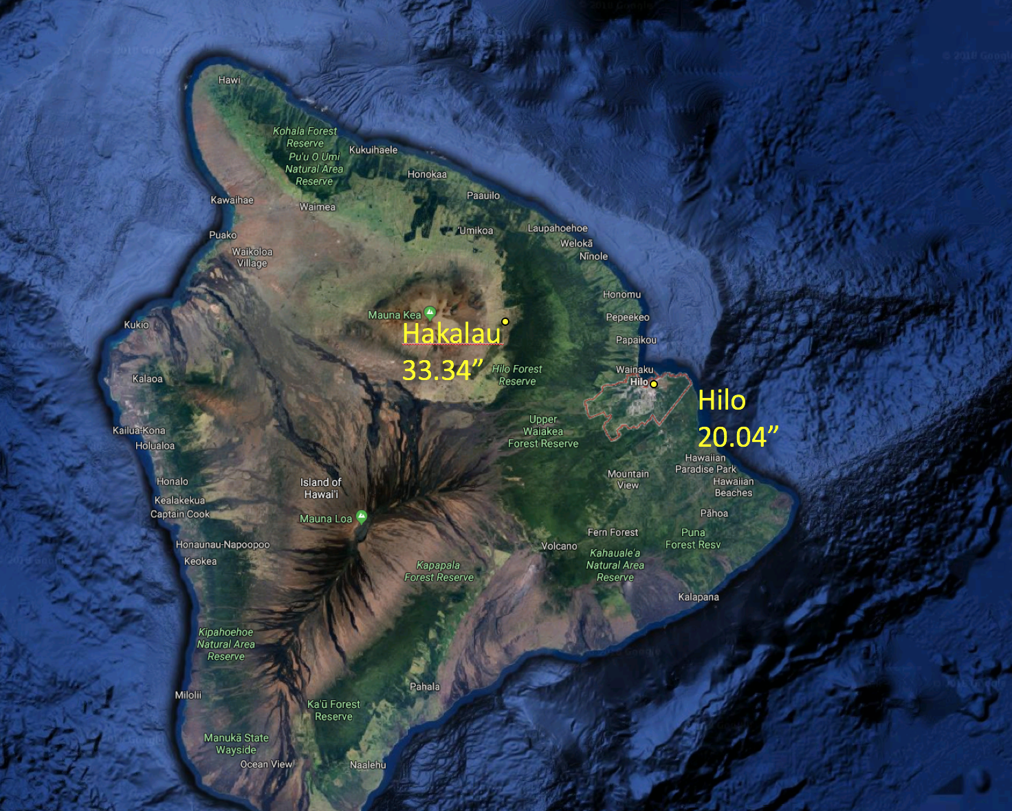 we can estimate that at the national weather services precipitation frequency data server at hilo 20 inches of rain in 2 days has a recurrance we can estimate that at the national weather services precipitation frequency data server at hilo 20 inches of rain in 2 days has a recurrance
