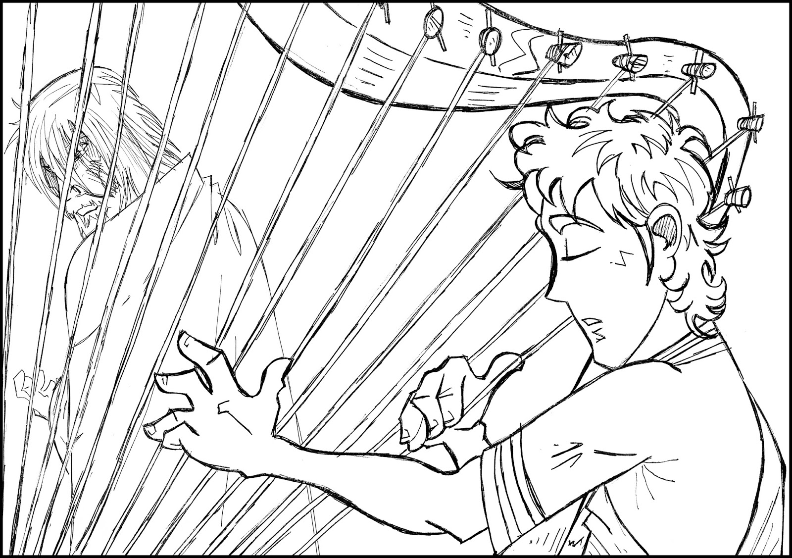 david and his harp coloring pages - photo #17