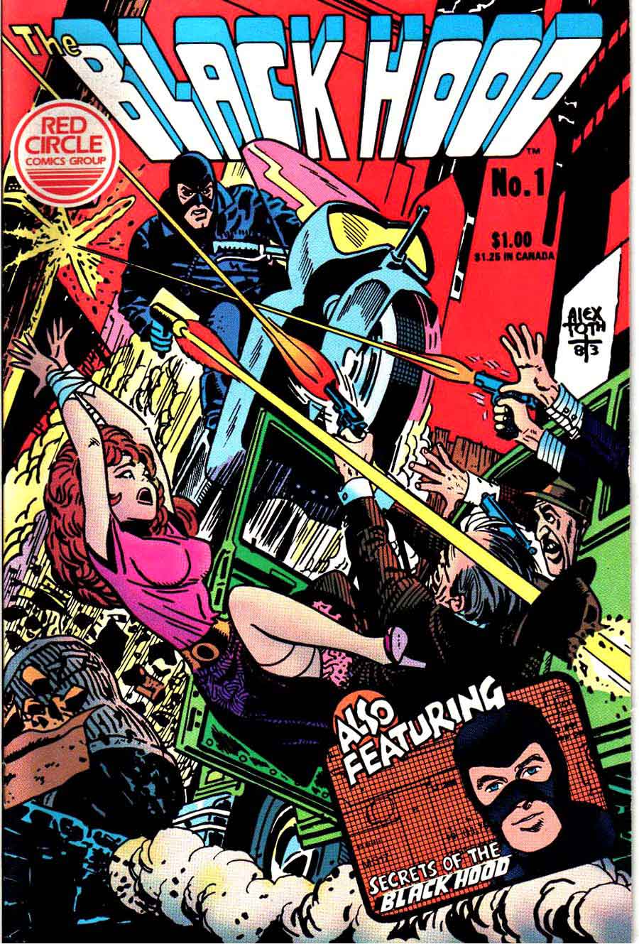 Black Hood v1 #1 red circle comic book cover art by Alex Toth Black Hood v1 #1 red circle comic book cover art by Alex Toth
