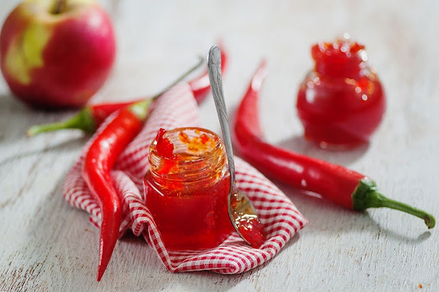 Easy Chili Jam, a sweet and tangy sauce for sandwiches, cream cheese or crackers.