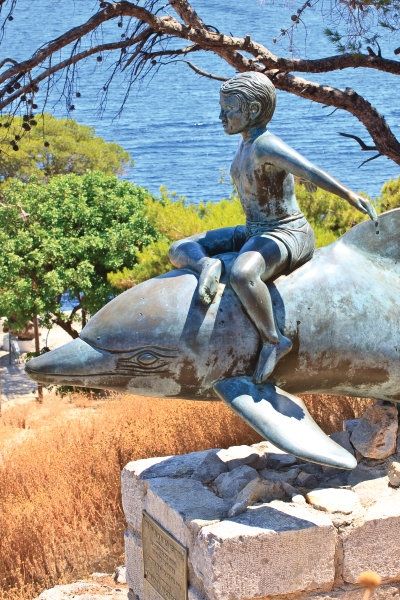 Statue of "Boy on a Dolphin" Hydra Statue of "Boy on a Dolphin" Hydra